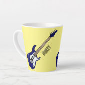 Elektrische gitaarillustratie cartoon latte mok (Linkerhoek)