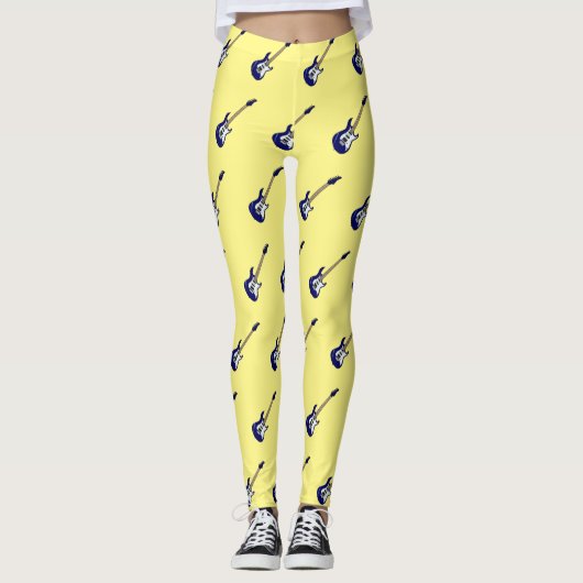 Elektrische gitaarillustratie cartoon leggings (Voorkant)