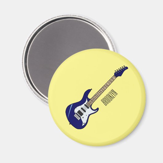 Elektrische gitaarillustratie cartoon magneet (Voorkant / Achterkant)