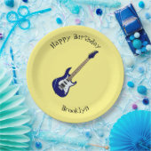 Elektrische gitaarillustratie cartoon papieren bordje (Feest)