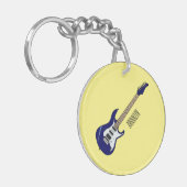 Elektrische gitaarillustratie cartoon sleutelhanger (Voorkant Links)
