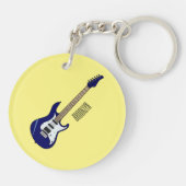 Elektrische gitaarillustratie cartoon sleutelhanger (Achterkant)