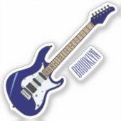 Elektrische gitaarillustratie cartoon sticker (Voorkant)