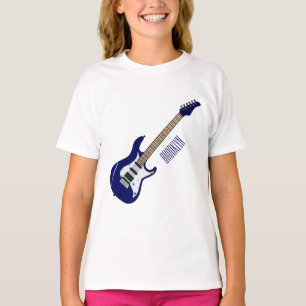 Elektrische gitaarillustratie cartoon t-shirt