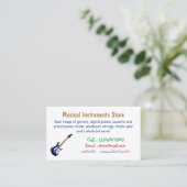 Elektrische gitaarillustratie cartoon visitekaartje (Staand voorkant)