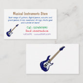 Elektrische gitaarillustratie cartoon visitekaartje (Voorkant / Achterkant)