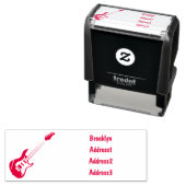 Elektrische gitaarillustratie cartoon  zelfinktende stempel (In situ)