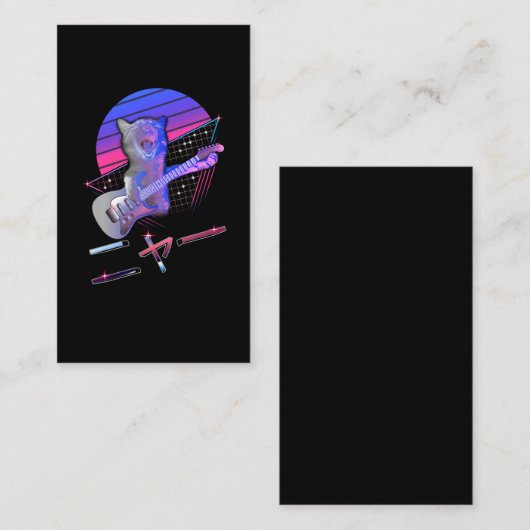 Elektrische gitaarkataporgolf van 80-90 jaar Music Visitekaartje (Voorkant / Achterkant)