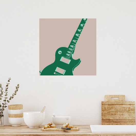Elektrische gitaarkunst Pop Poster (Keuken)