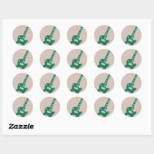 Elektrische gitaarkunst Pop Ronde Sticker (Vel)