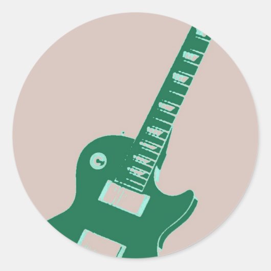 Elektrische gitaarkunst Pop Ronde Sticker (Voorkant)