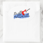 Elektrische gitaarovaal sticker (Tas)