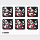 Elektrische gitaarsolo's lichte kerstnachten vierkante sticker (Vel)