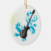 Elektrische gitaarturquoise verlaat aangepast orna keramisch ornament (Rechts)