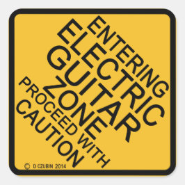 Elektrische gitaarzone vierkante sticker