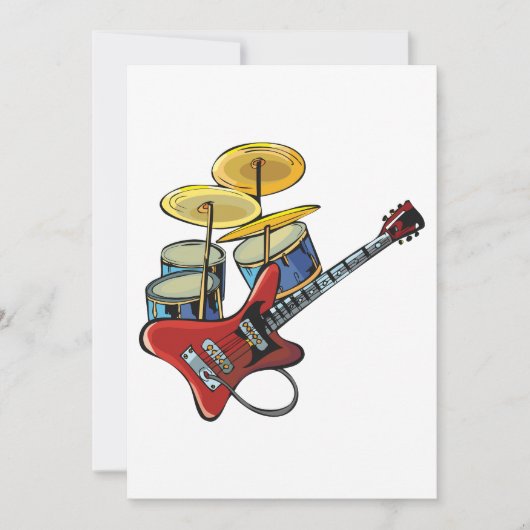 Elektrische gitaren en trommels kaart (Voorkant)