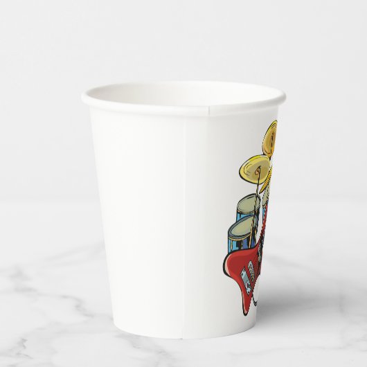 Elektrische gitaren en trommels papieren bekers (Rechts)