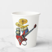 Elektrische gitaren en trommels papieren bekers (Voorkant)