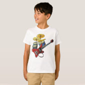 Elektrische gitaren en trommels t-shirt (Voorkant volledig)