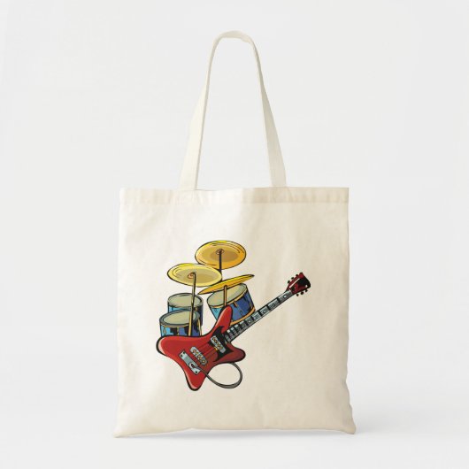 Elektrische gitaren en trommels tote bag (Voorkant)