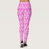 Elektrische Gitaren Grafiek in Wit Leggings (Achterkant)