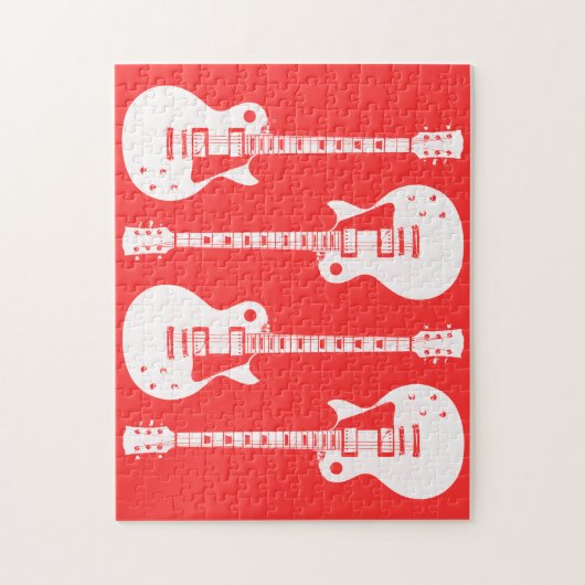 Elektrische Gitaren Grafiek in Wit Legpuzzel (Verticaal)