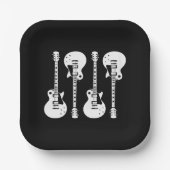 Elektrische gitaren Grafisch in het wit Papieren Bordje (Voorkant)