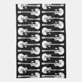 Elektrische gitaren Grafisch in het wit Theedoek (Verticaal)