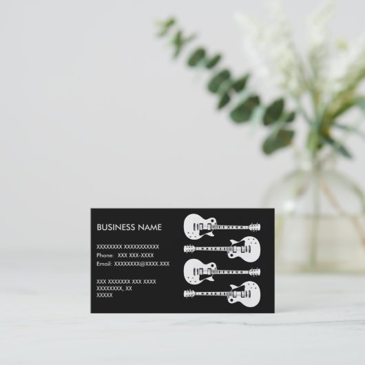 Elektrische gitaren Grafisch in het wit Visitekaartje (Staand voorkant)