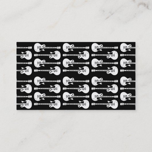 Elektrische gitaren Grafisch in het wit Visitekaartje (Achterkant)
