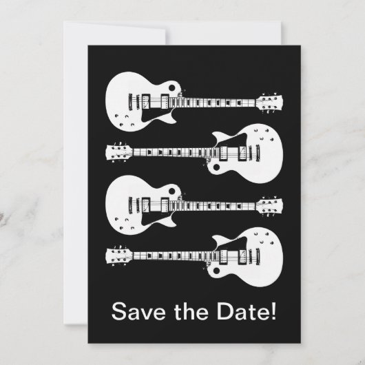 Elektrische Gitaren Grafisch in Wit Save The Date (Voorkant)