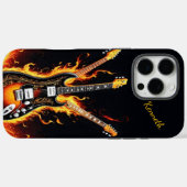Elektrische gitaren in vlammen op bij zonsondergan Case-Mate iPhone case (Achterkant (horizontaal))
