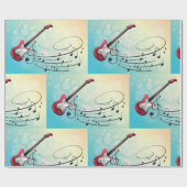Elektrische gitaren Muzieknoten Cadeaupapier (Vlak)