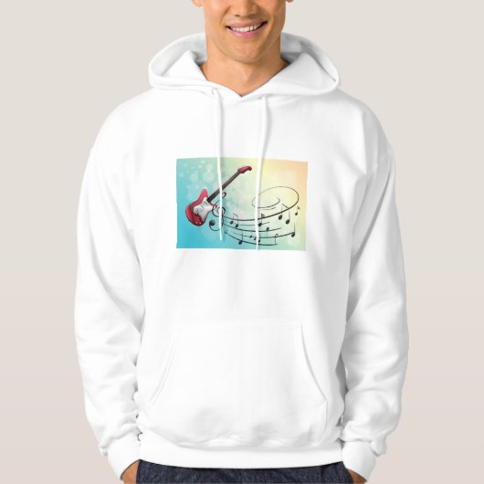 Elektrische gitaren Muzieknoten Hoodie (Voorkant)