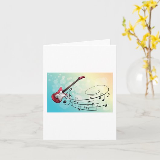 Elektrische gitaren Muzieknoten Kaart (Gele Bloem)