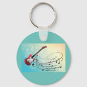 Elektrische gitaren Muzieknoten Sleutelhanger (Voorkant)