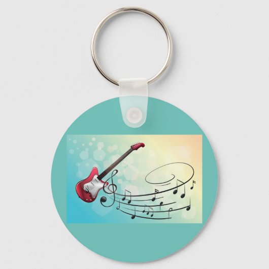 Elektrische gitaren Muzieknoten Sleutelhanger (Voorkant)