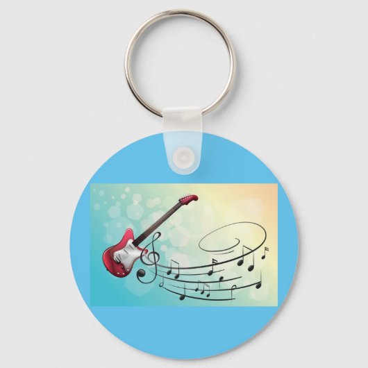 Elektrische gitaren Muzieknoten Sleutelhanger (Achterkant)
