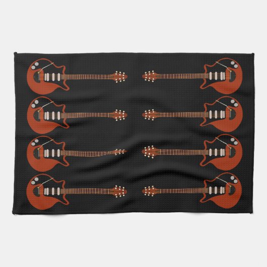 Elektrische gitaren op zwarte handdoek (Horizontaal)