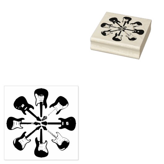 elektrische gitaren rubberstempel (Gestempeld)