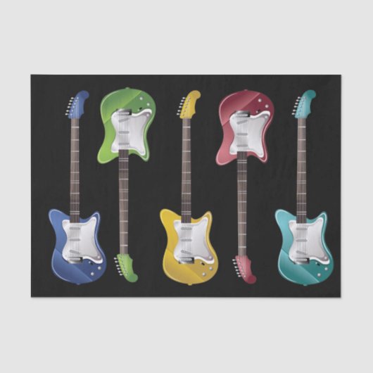 Elektrische gitaren voor rockmuziek tissuepapier (Voorkant)