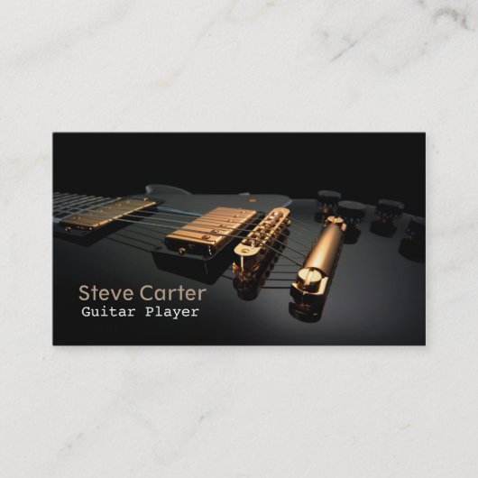 Elektrische gitarist leraar gitarist visitekaartje (Voorkant)