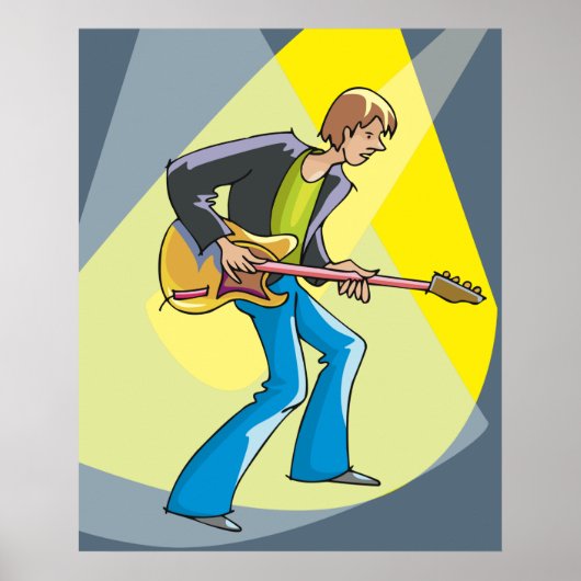 Elektrische gitarist poster (Voorkant)
