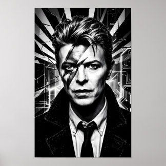 Elektrische Glam Rock Bliksem Portret Poster