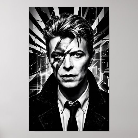 Elektrische Glam Rock Bliksem Portret Poster (Voorkant)