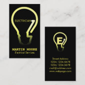 Elektrische gloeilamp gele visitekaartje (Voorkant / Achterkant)