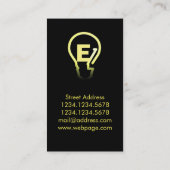 Elektrische gloeilamp gele visitekaartje (Achterkant)