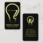 Elektrische gloeilamp gele visitekaartje (Voorkant / Achterkant)