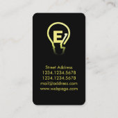 Elektrische gloeilamp gele visitekaartje (Achterkant)