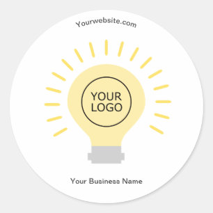 Elektrische gloeilamp Uw Logo Custom Business Ronde Sticker